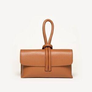 German Fuentes GF Camel Leather Wristlet Handbag